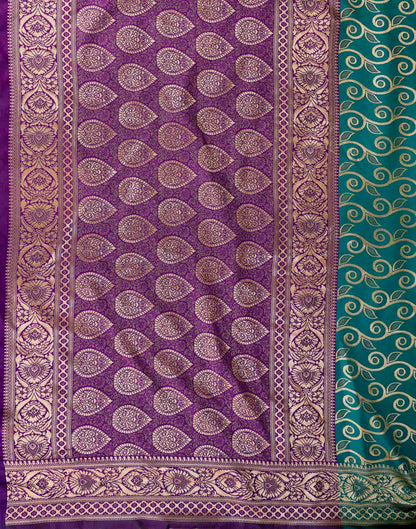 Turquoise Silk Woven Banarasi Saree