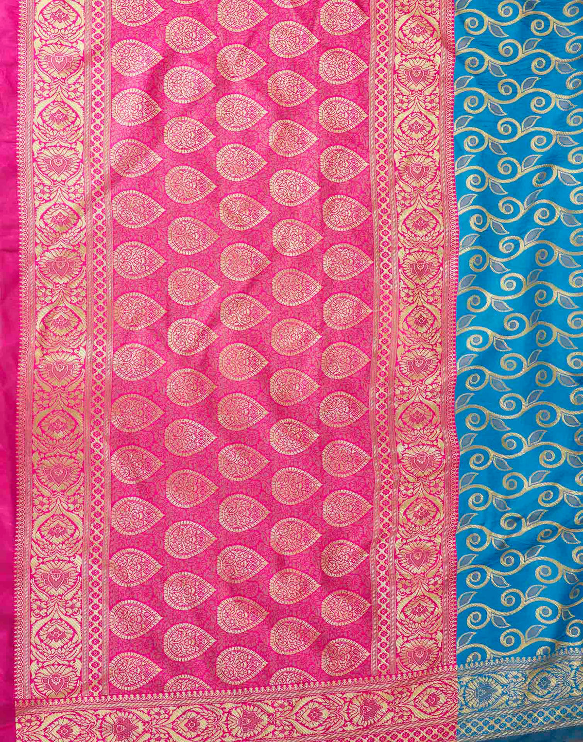 Sky Blue Silk Woven Banarasi Saree