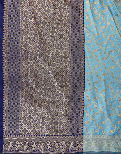 Water Blue Silk Woven Banarasi Saree