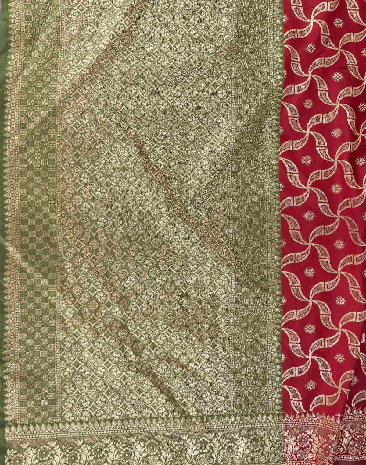 Maroon Silk Woven Banarasi Saree