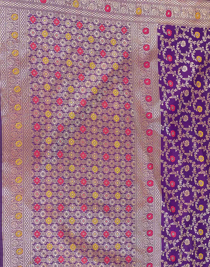 Purple Silk Woven Banarasi Saree