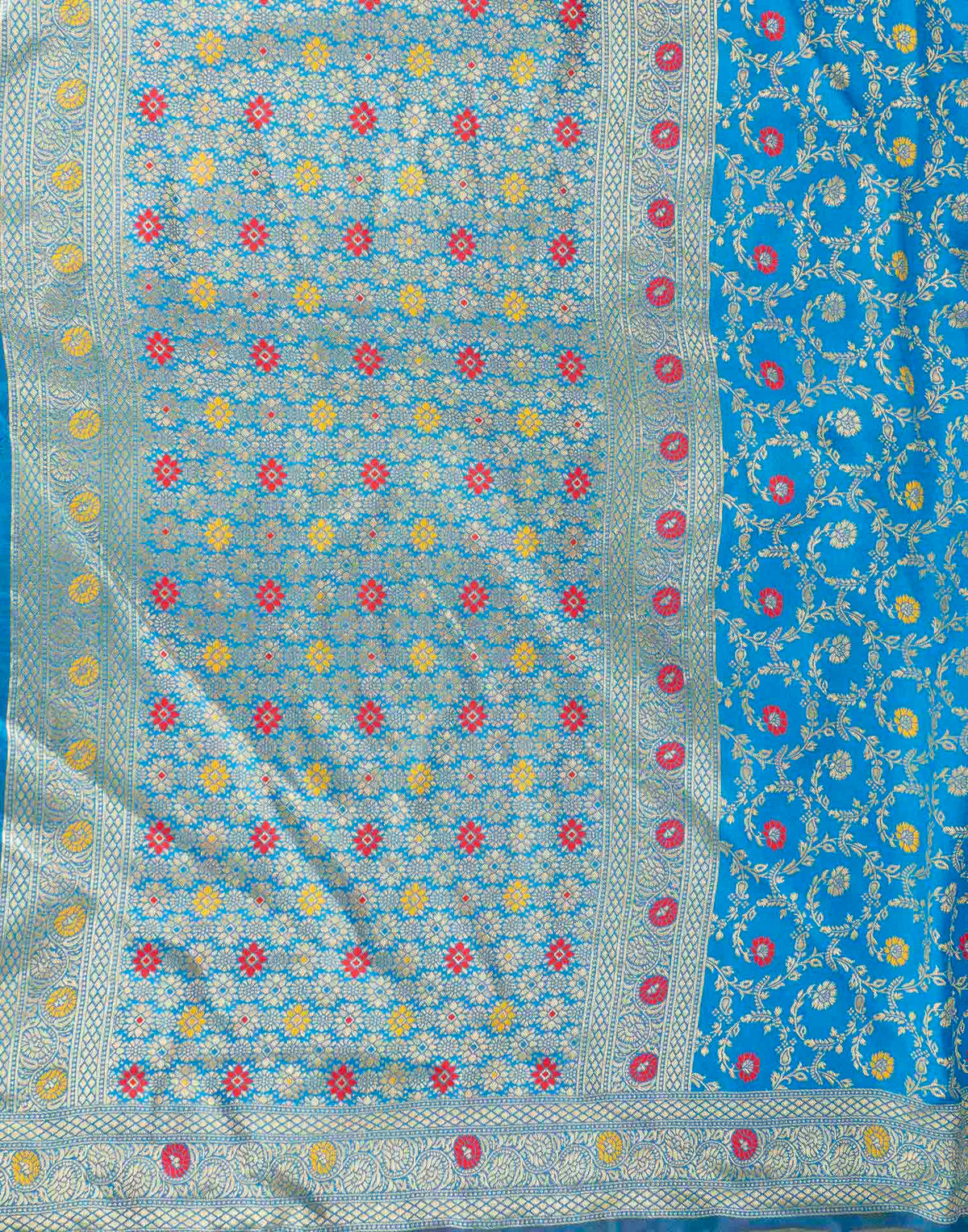 Sky Blue Silk Woven Banarasi Saree