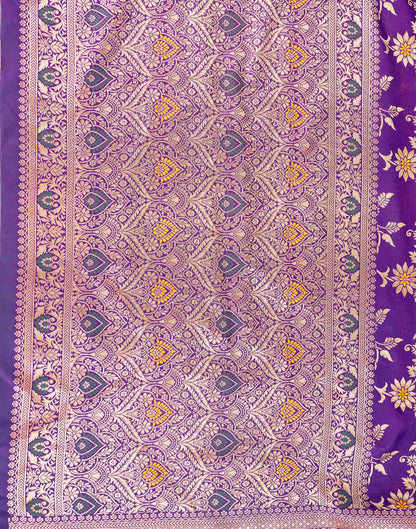 Wine Silk Woven Banarasi Saree