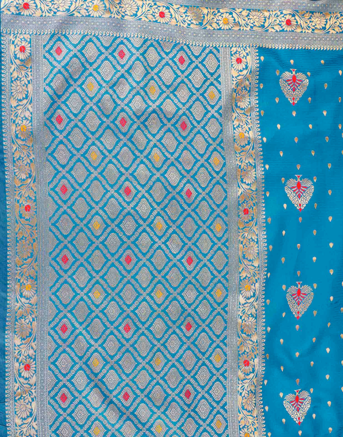 Sky Blue Silk Woven Banarasi Saree