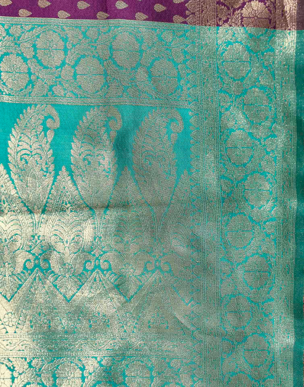 Wine Silk Woven Banarasi Saree