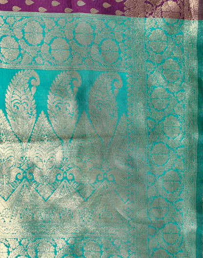 Wine Silk Woven Banarasi Saree
