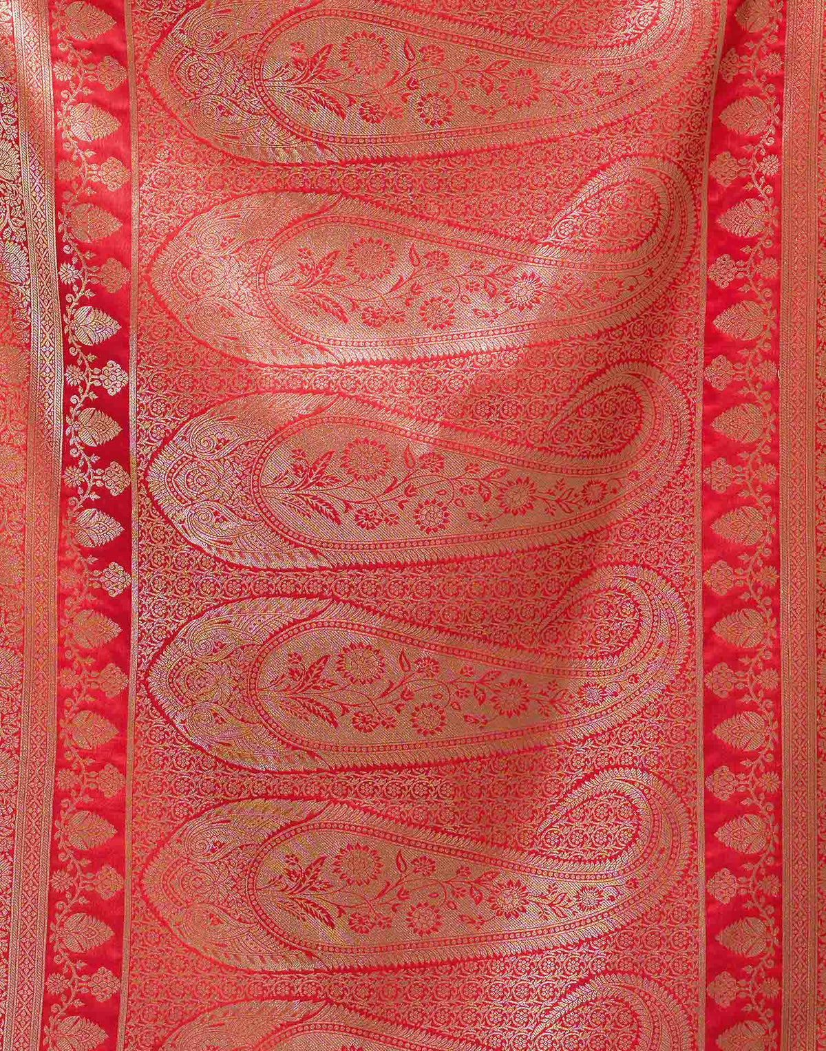 Dark Red Silk Woven Banarasi Saree