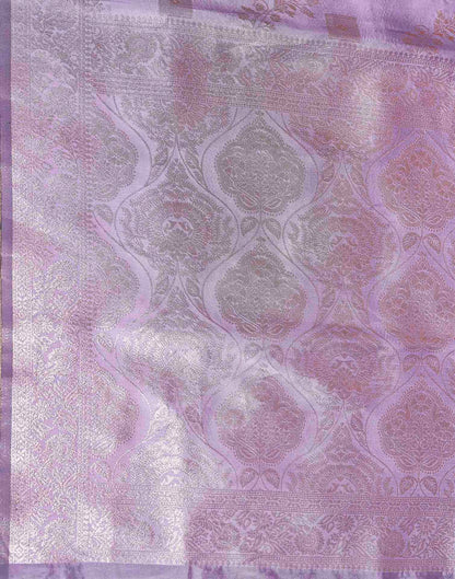 Lavender Silk Woven Banarasi Saree