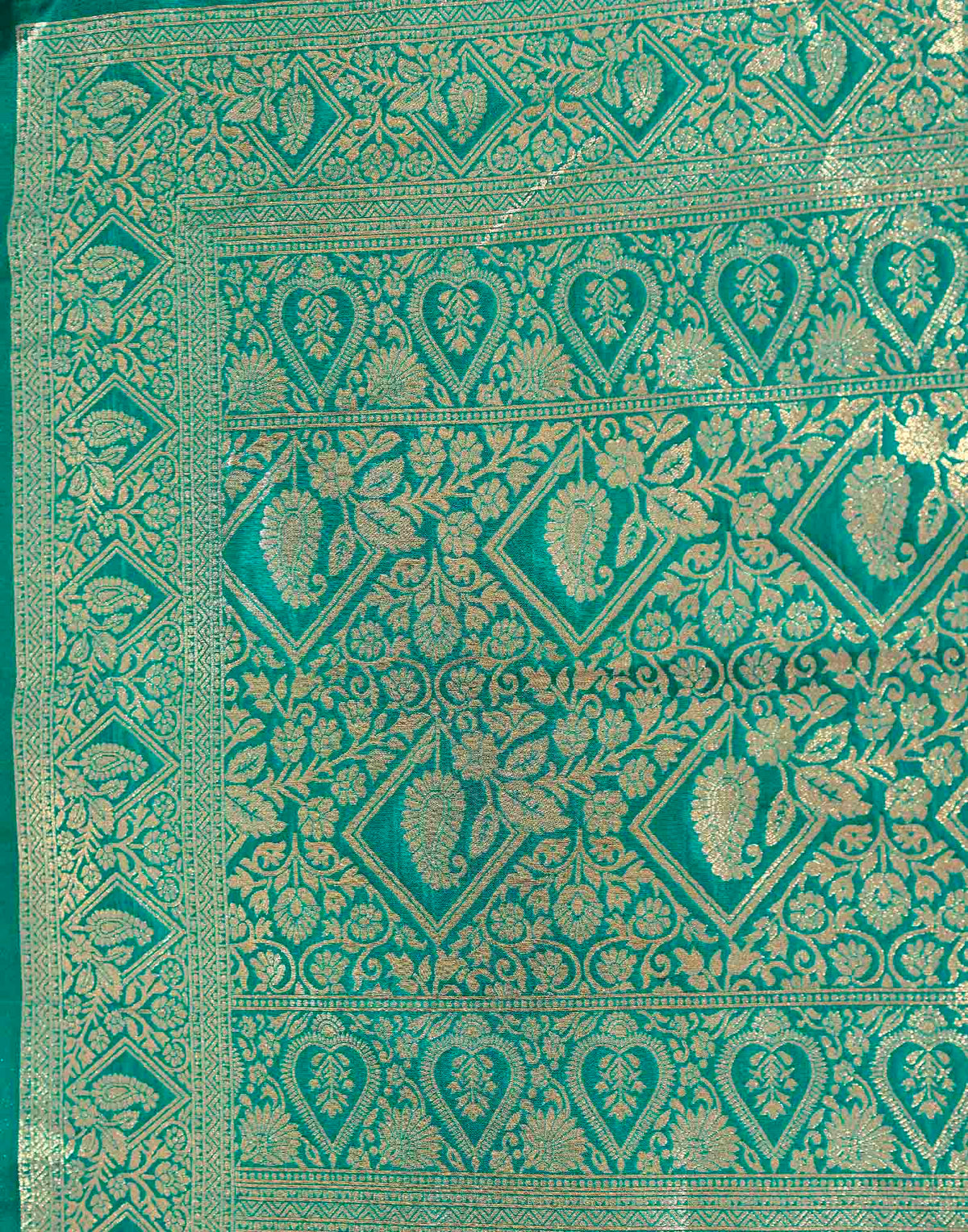 Rama Blue Silk Woven Banarasi Saree