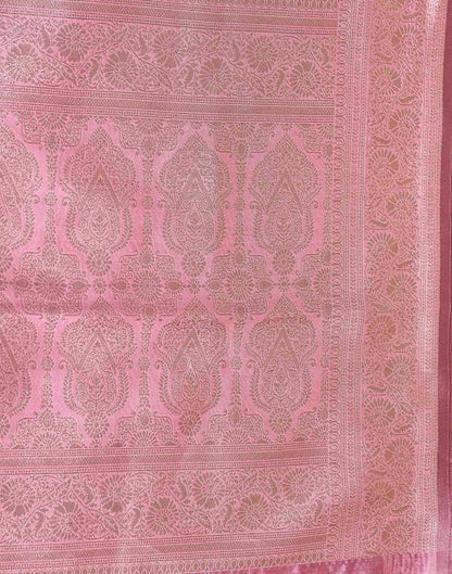Baby Pink Silk Woven Banarasi Saree