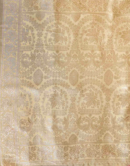 Golden Beige Silk Woven Banarasi Saree