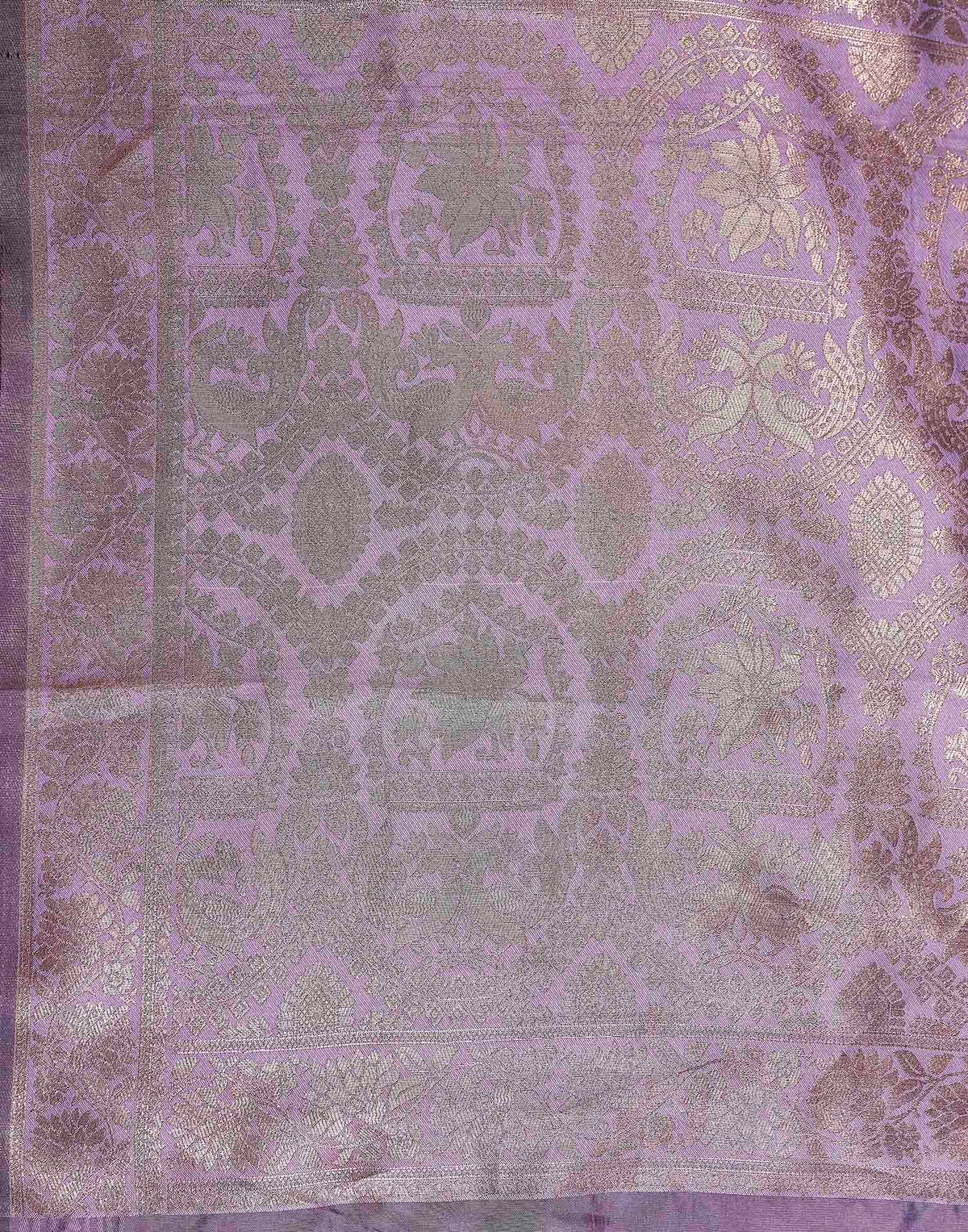 Lavender Silk Woven Banarasi Saree