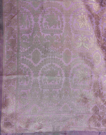 Lavender Silk Woven Banarasi Saree