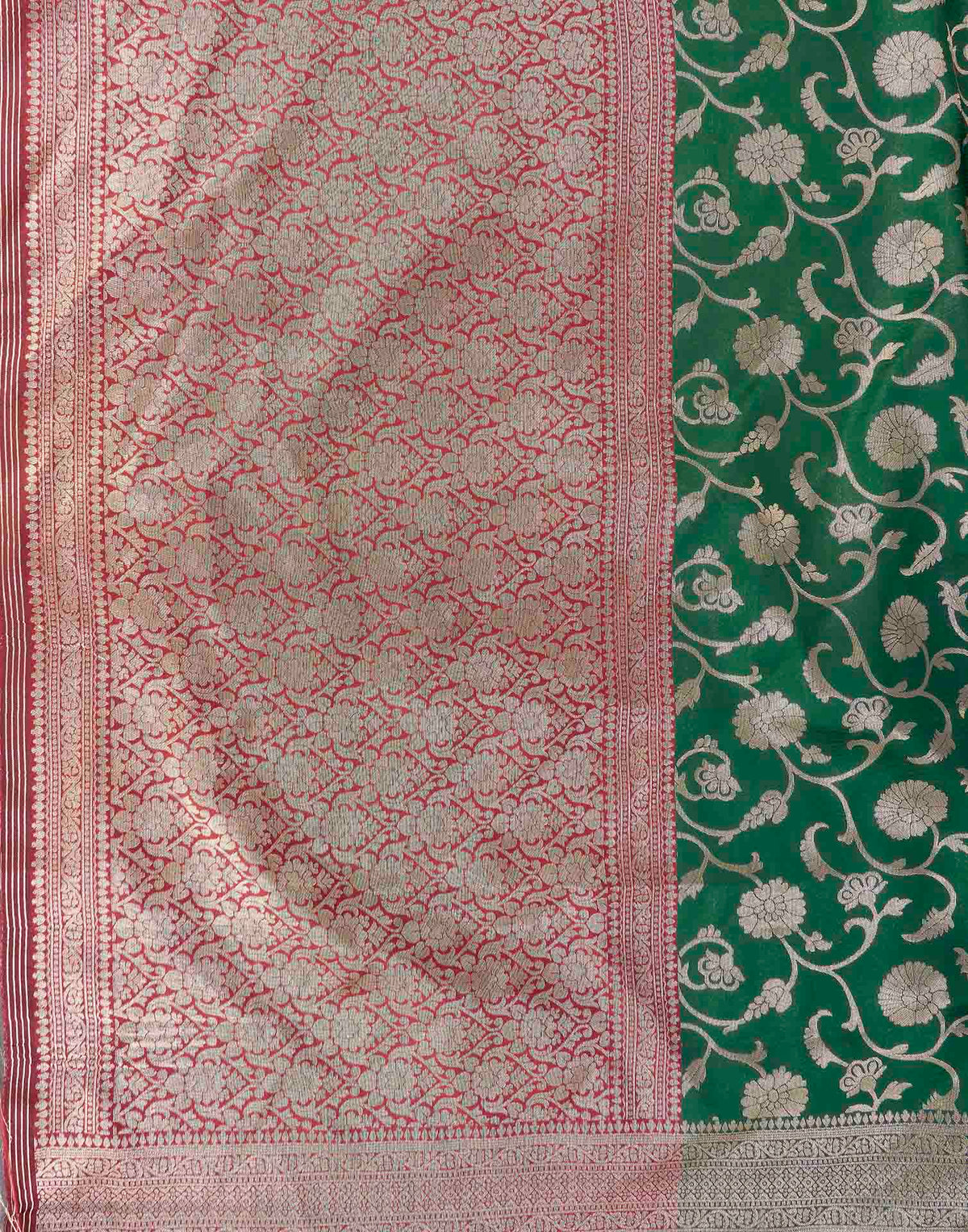 Dark Green Silk Woven Banarasi Saree