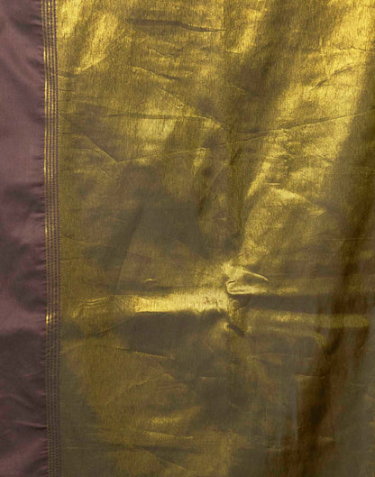Dusty Wine Cotton Woven Kanjivaram Saree