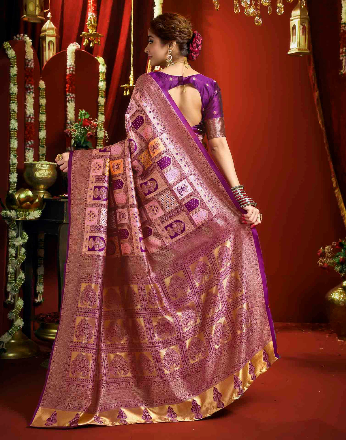 Light Purple Silk Woven Banarasi Saree