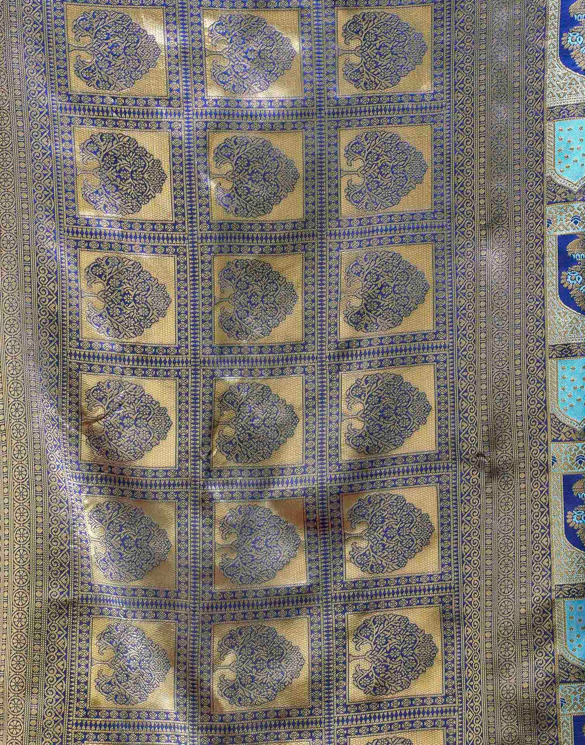 Sky Blue Silk Woven Banarasi Saree