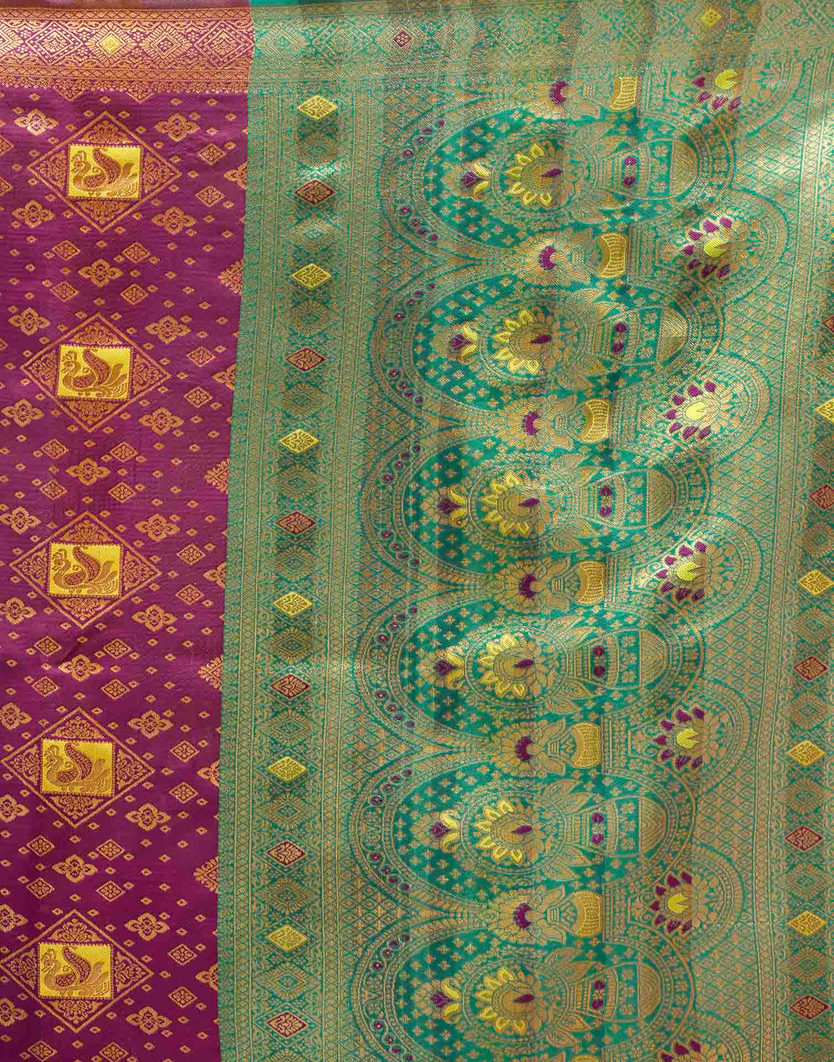 Deep Purple Silk Woven Banarasi Saree