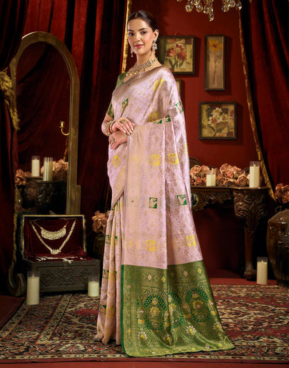 Light Pink Silk Woven Banarasi Saree
