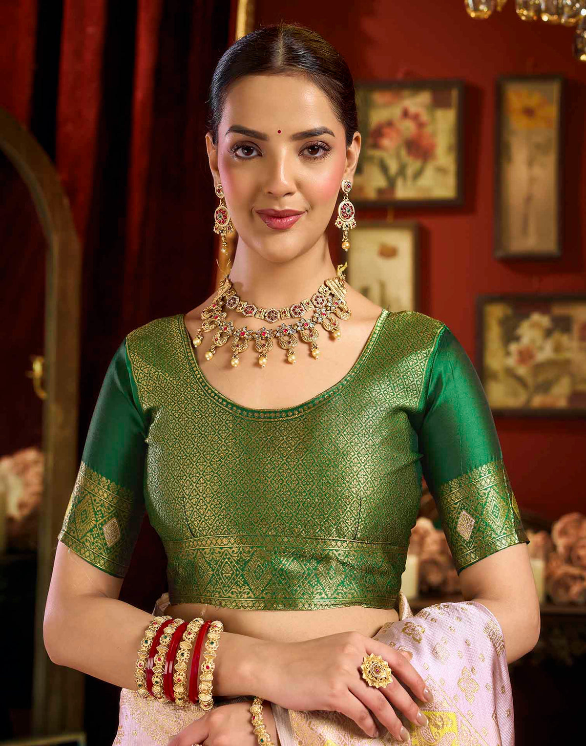 Light Pink Silk Woven Banarasi Saree