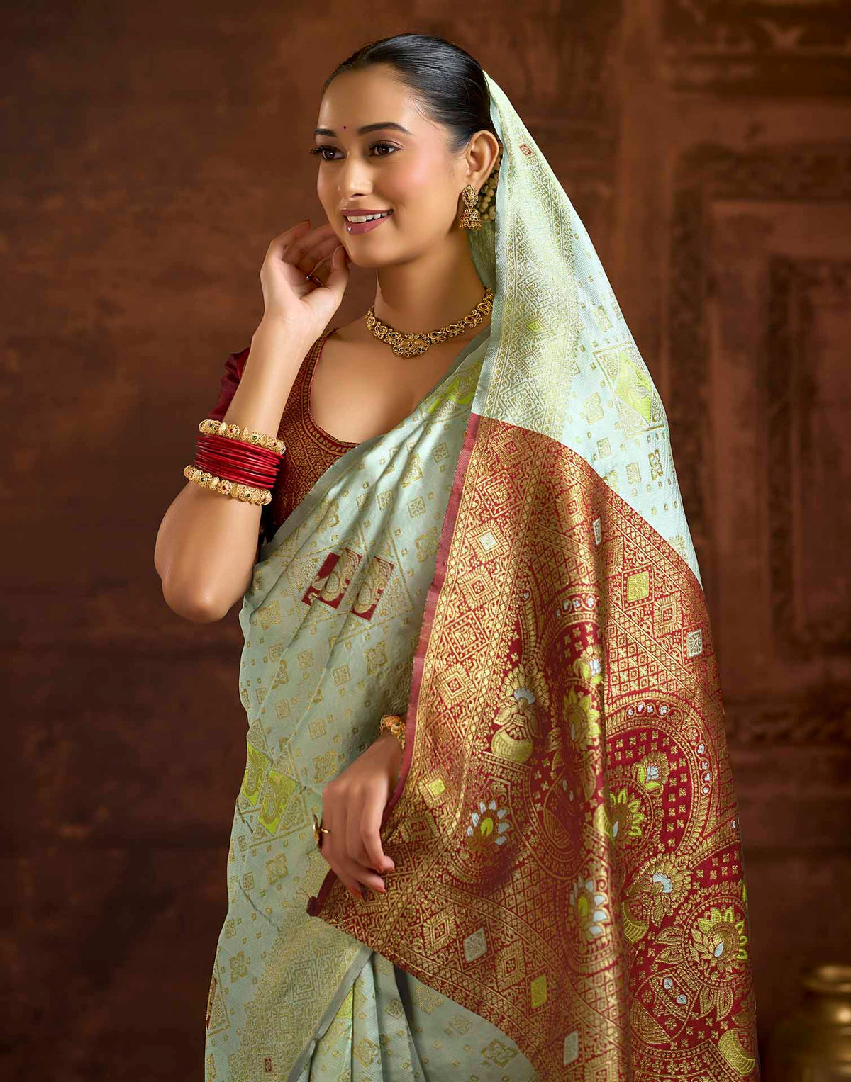 Light Blue Silk Woven Banarasi Saree