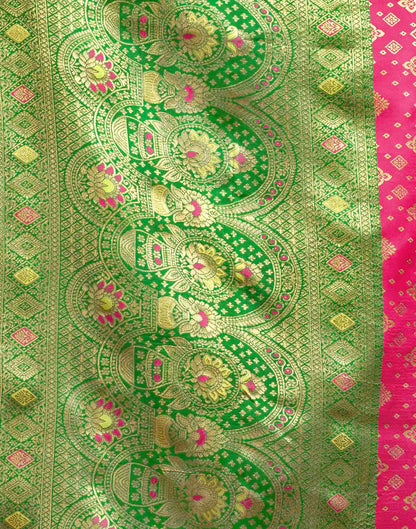 Rani Pink Silk Woven Banarasi Saree