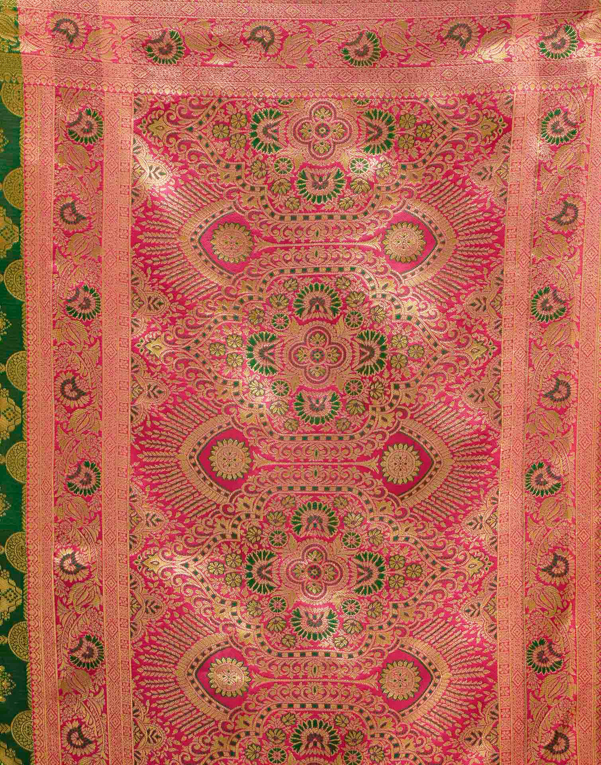 Dark Green Silk Woven Banarasi Saree