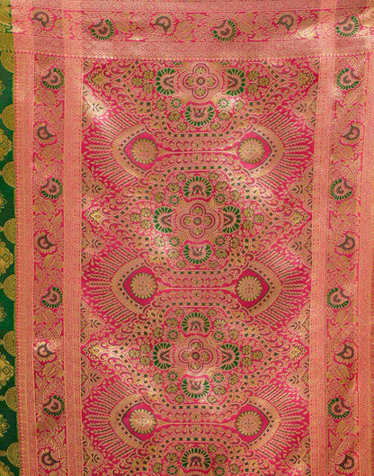 Dark Green Silk Woven Banarasi Saree