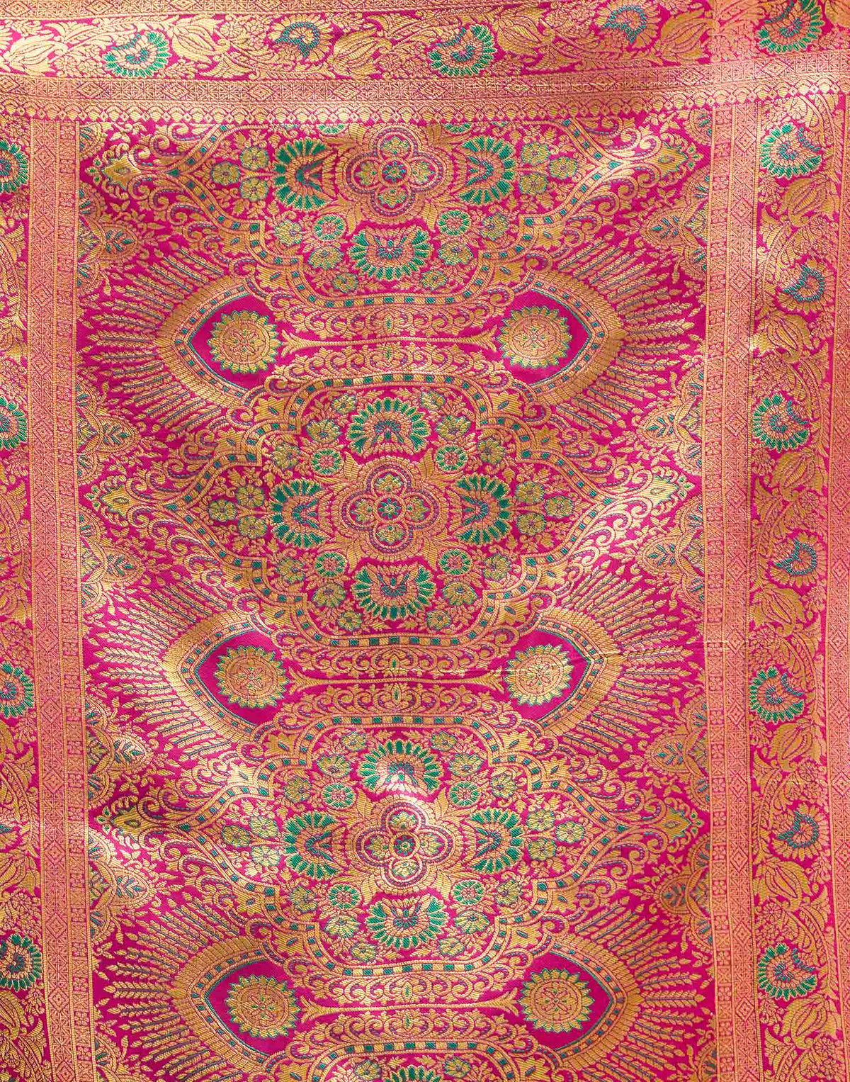 Teal Green Silk Woven Banarasi Saree