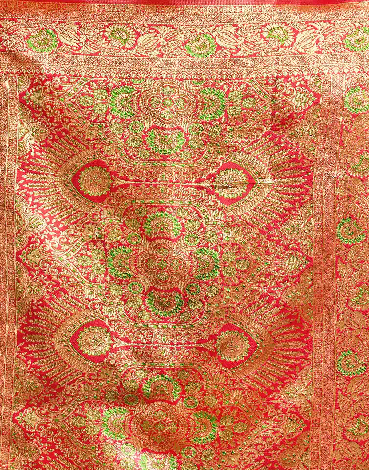 Parrot Green Silk Woven Banarasi Saree