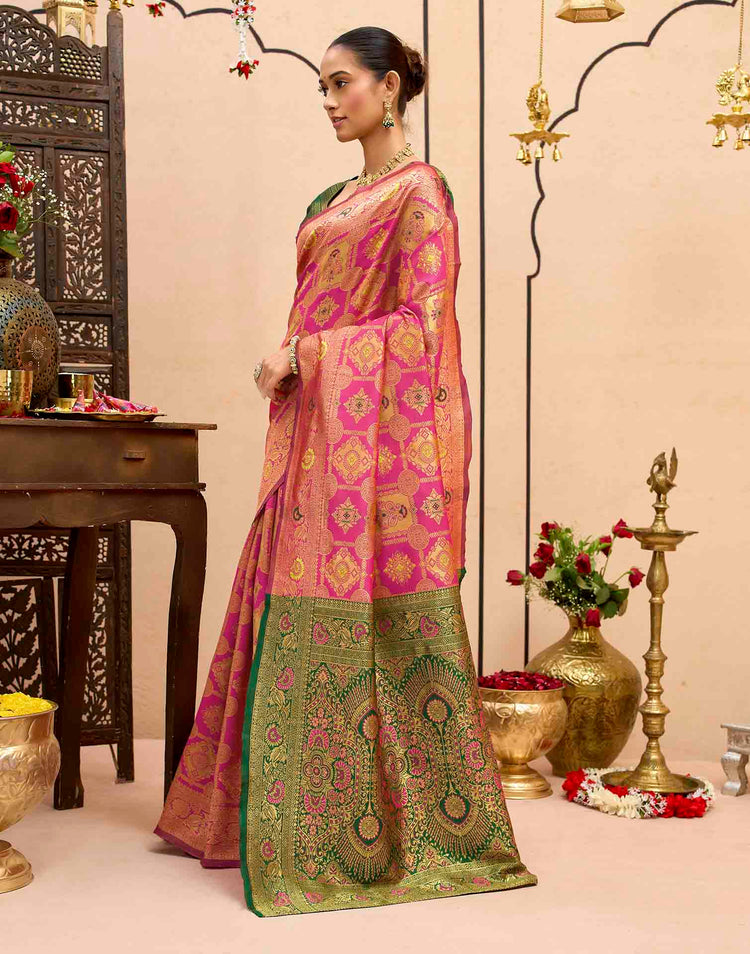 Light Pink Silk Woven Banarasi Saree