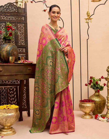 Light Pink Silk Woven Banarasi Saree