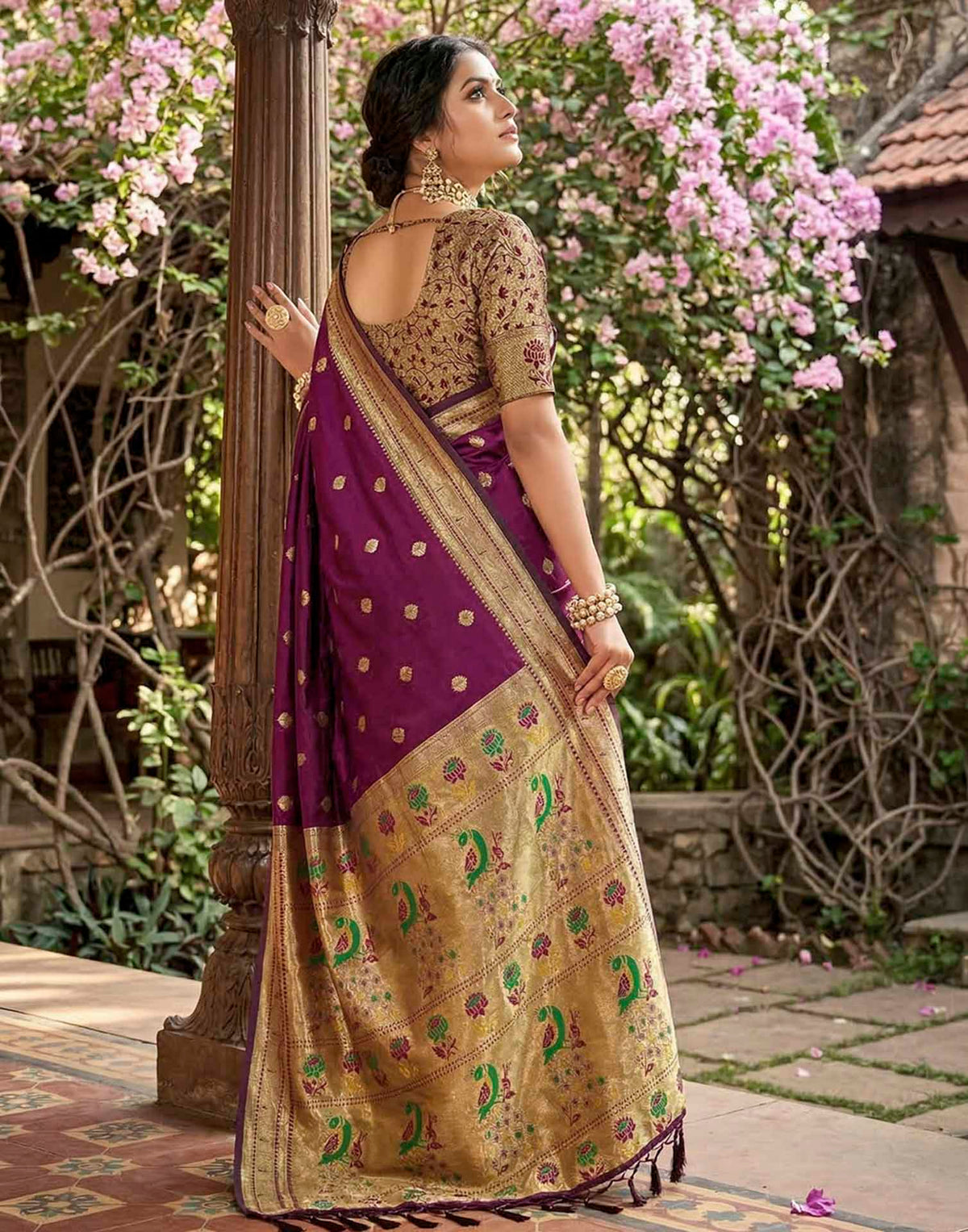 Deep Wine Soft Silk Woven Paithani Saree