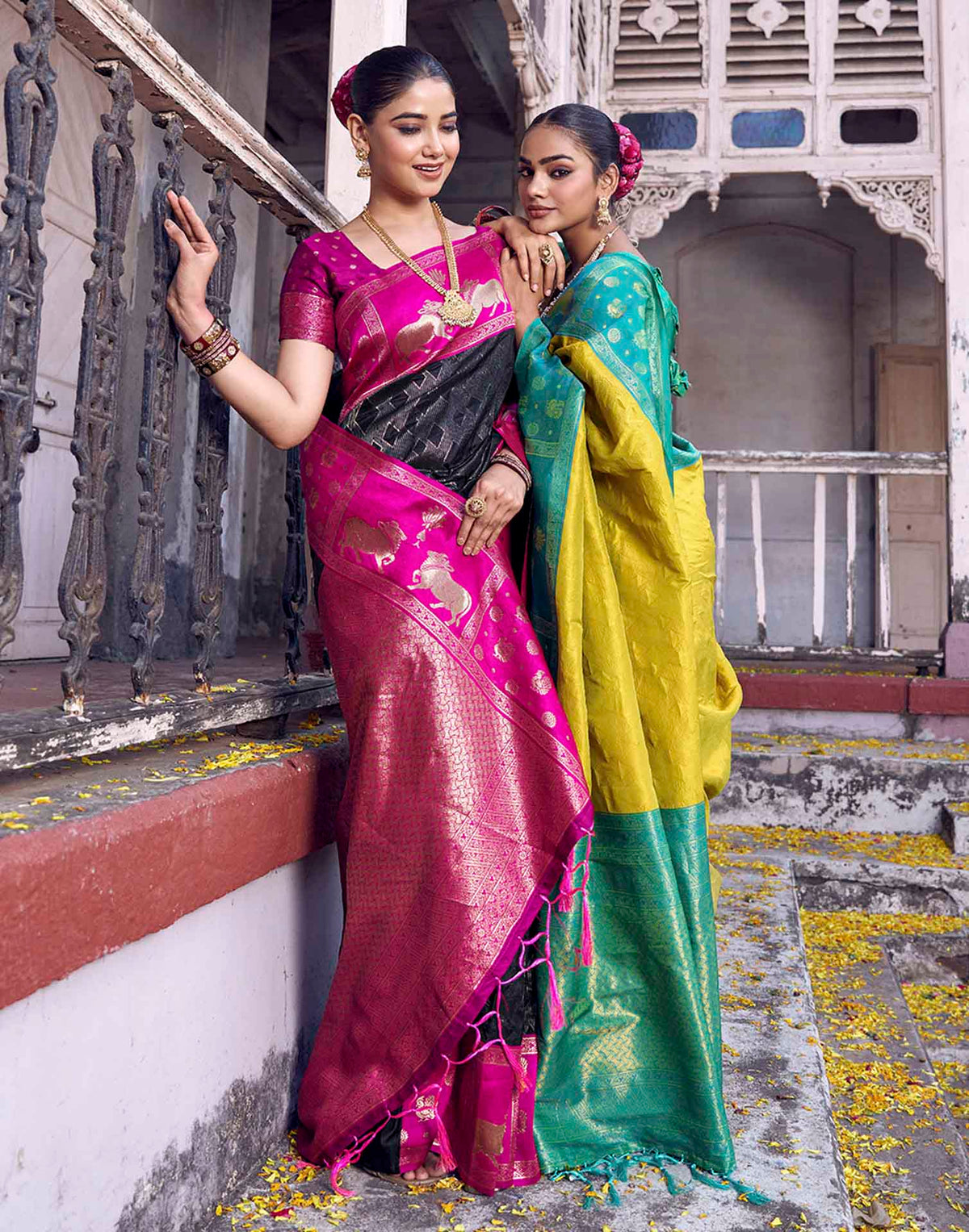 Black Nanditarang Silk Woven Banarasi Saree