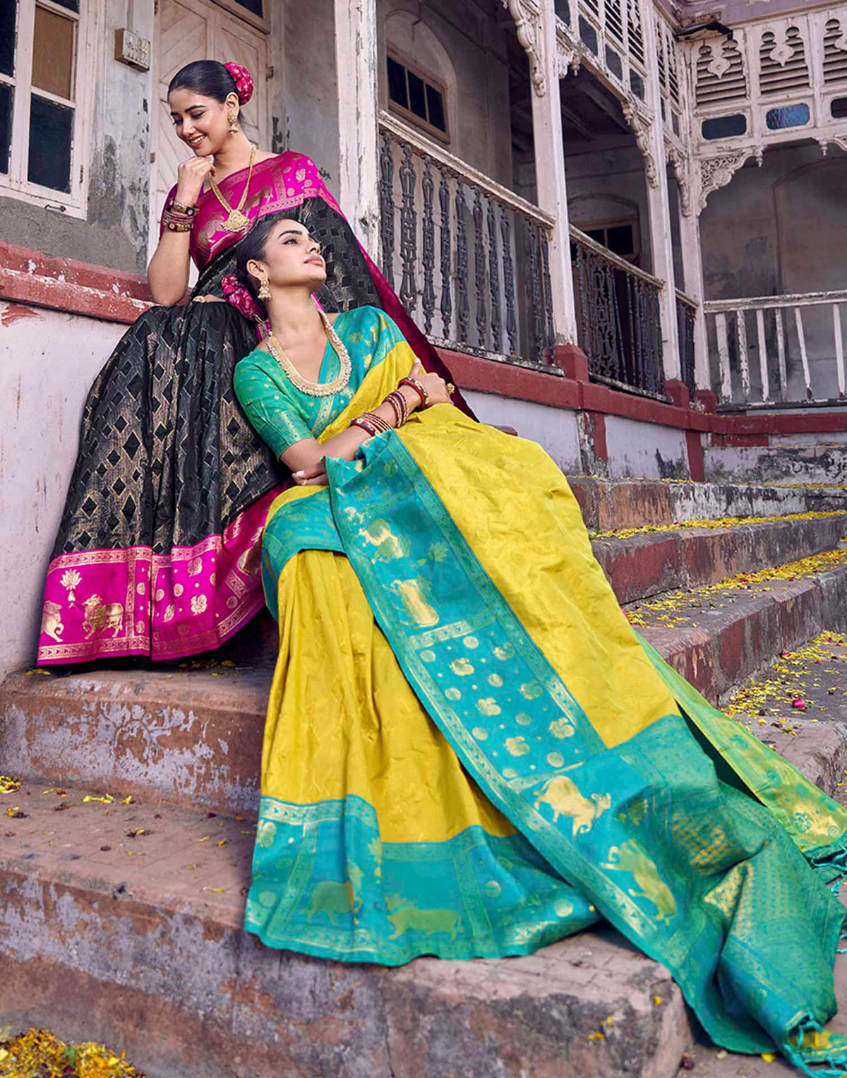 Black Nanditarang Silk Woven Banarasi Saree