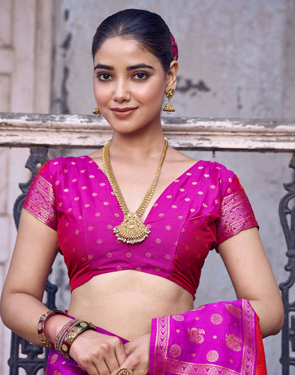 Red Nanditarang Silk Woven Banarasi Saree