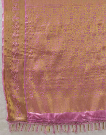 Lavender Silk Woven Kanjivaram Saree