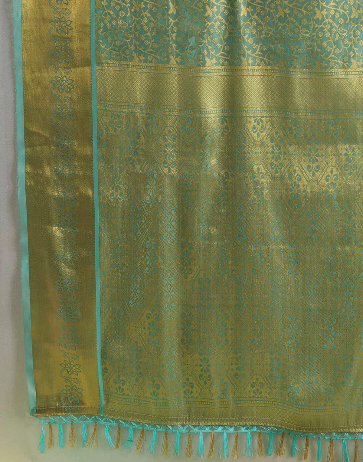 Mint Green Silk Woven Kanjivaram Saree