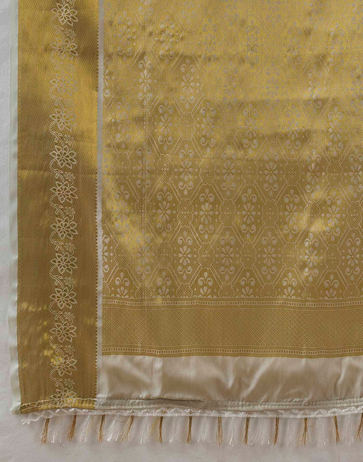Beige Silk Woven Kanjivaram Saree