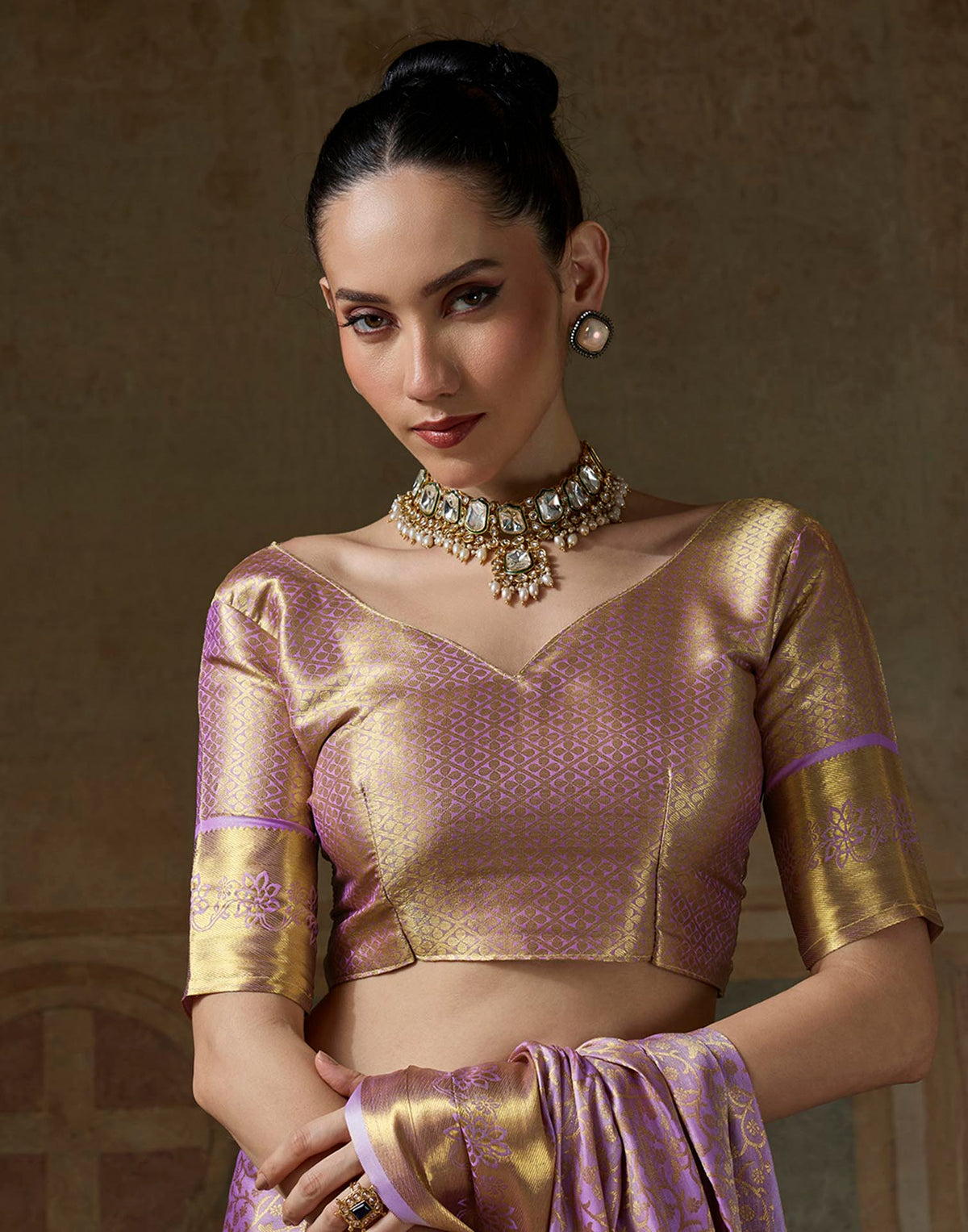 Purple Silk Woven Kanjivaram Saree