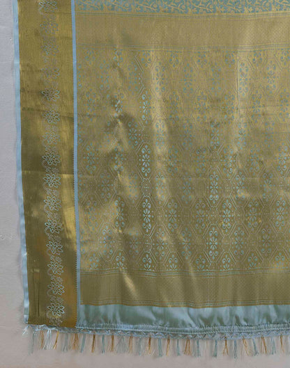 Sky Blue Silk Woven Kanjivaram Saree