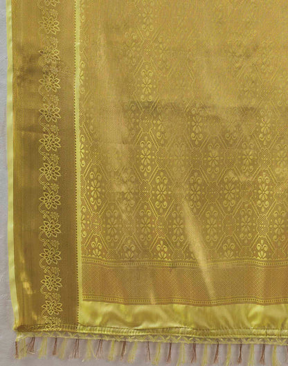 Light Yellow Silk Woven Kanjivaram Saree