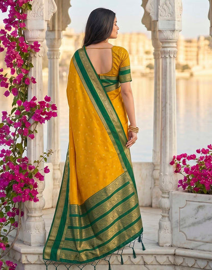 Turmeric Yellow Silk Woven Kanjivaram Saree