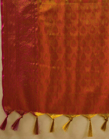Copper Orange Silk Woven Kanjivaram Saree
