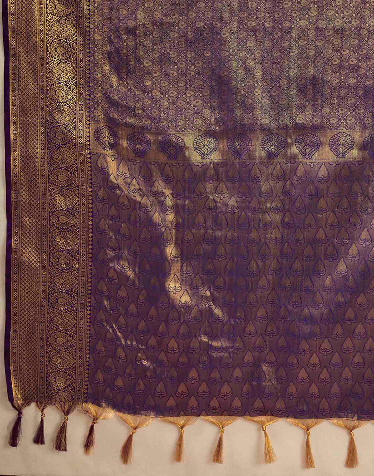 Purple Silk Woven Kanjivaram Saree