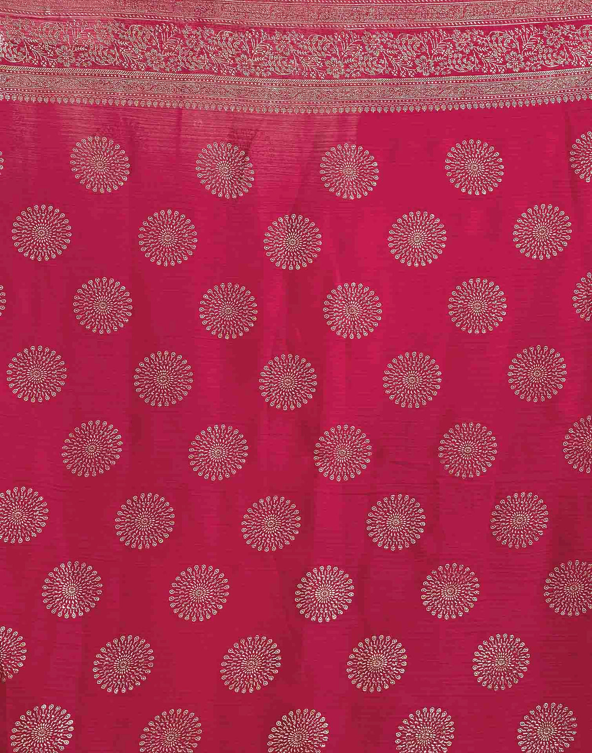 Rani Pink Georgette Foil Printed Saree