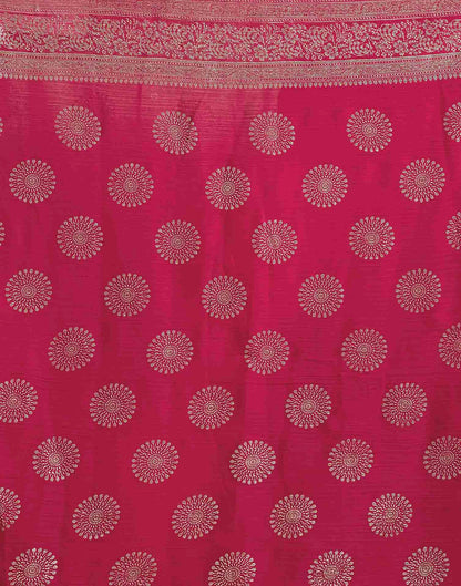 Rani Pink Georgette Foil Printed Saree