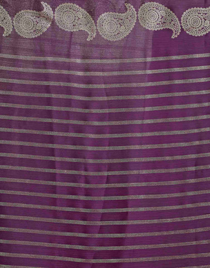 Wine Georgette Foil Printed Saree