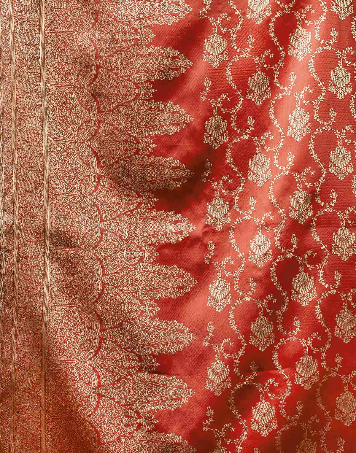 Maroon Silk Woven Banarasi Saree