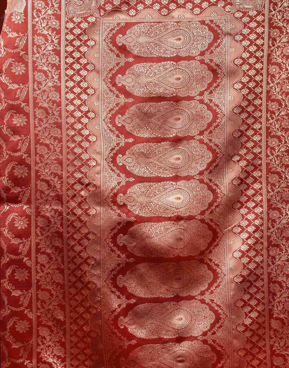 Maroon Silk Woven Banarasi Saree